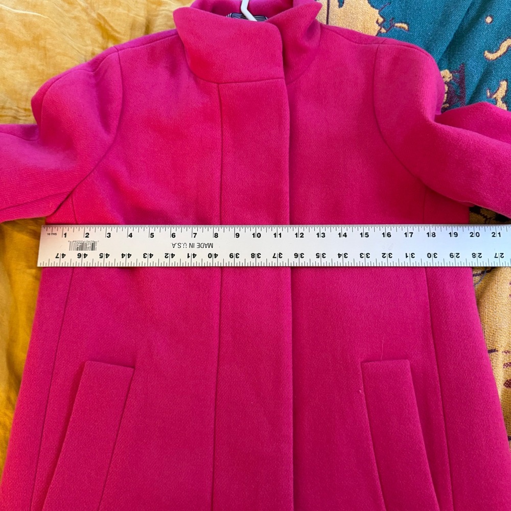 J.Crew Pink Wool Blend Lodge Coat Asymmetric Zip F5325 Womens Size 4 FA17 - Picture 5 of 7